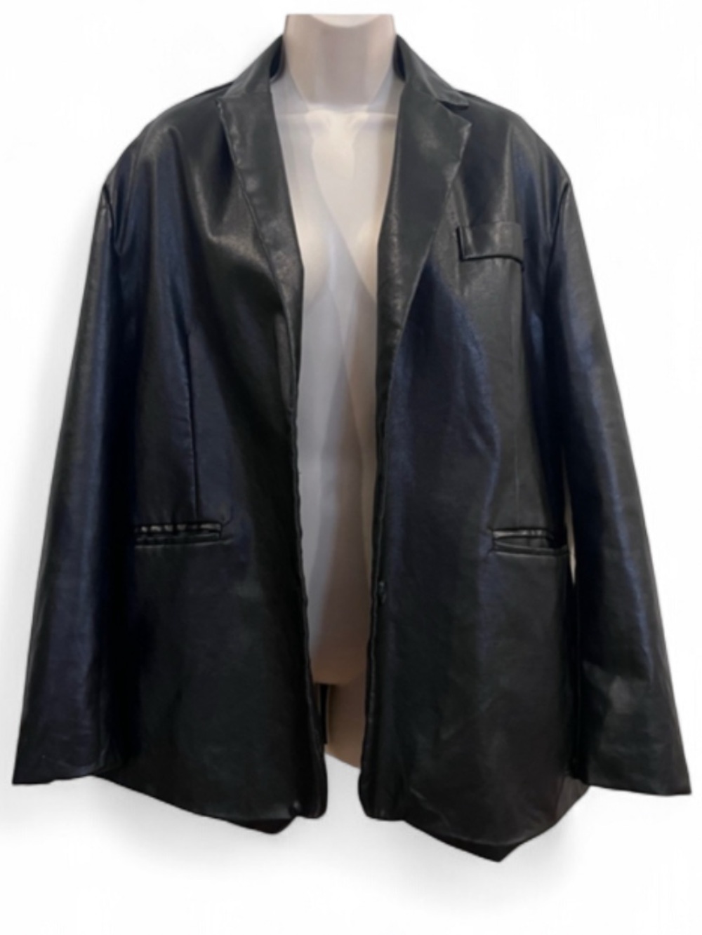 Black Leather Jacket Oversized 90’s Y2K XS Small Goth Whimsigoth Indie Grunge